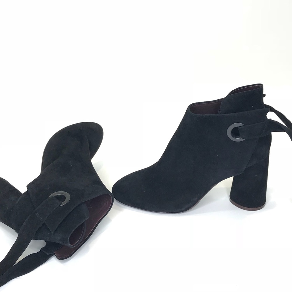 AD & Daughters Black Suede Block heel Booties W 6